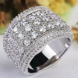18k white gold eternity bridal  wedding ring 